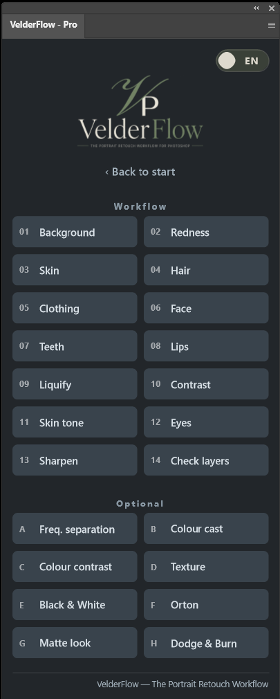 VelderFlow Pro — the complete workflow, everything available